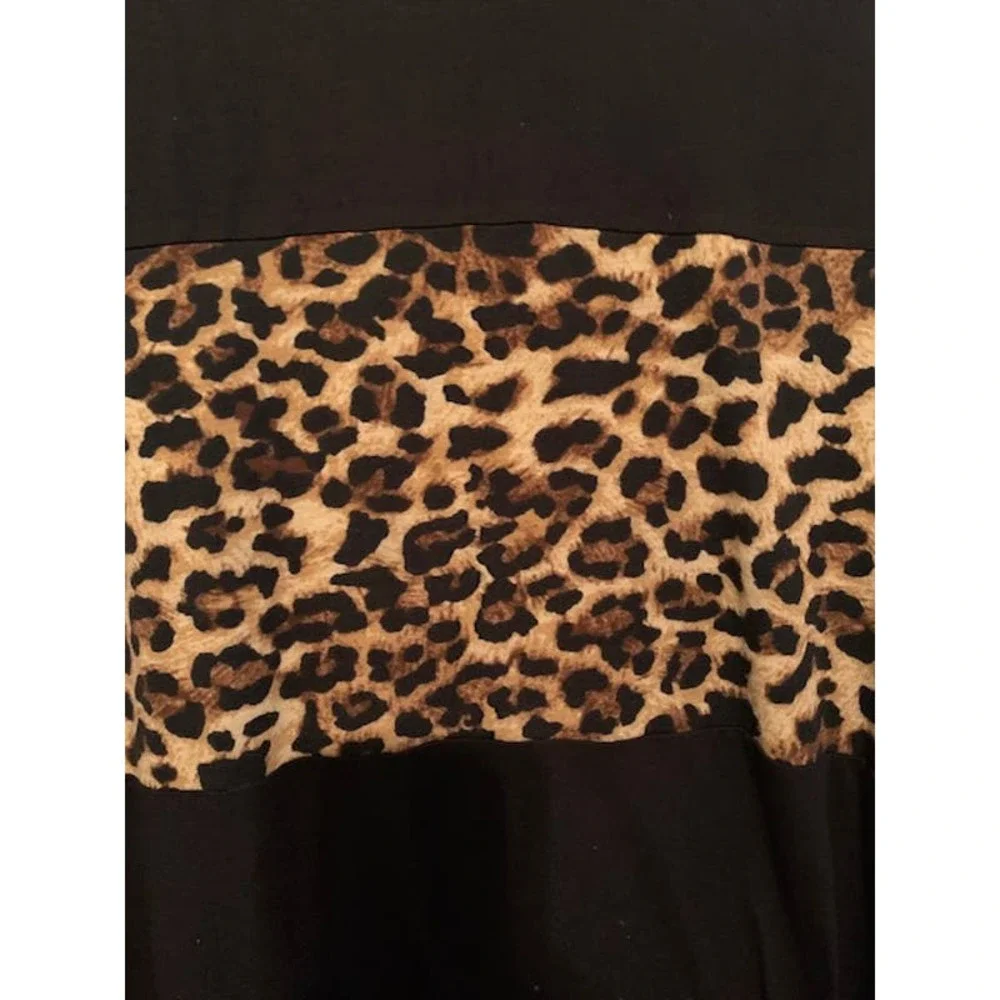 "Shein Curve" Women's Black/Leopard Dress  -  Size 4XL - Picture 3 of 5